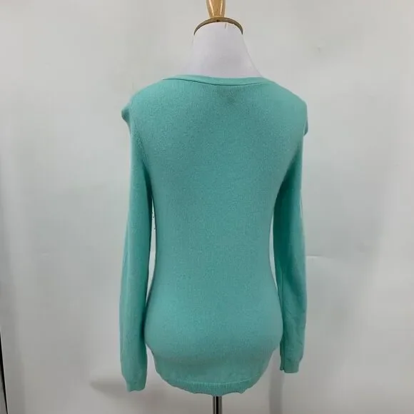 Talbots Sweater Womens XS Extra Small Candy Green Pure Cashmere V Neck Pullover - Picture 5 of 10